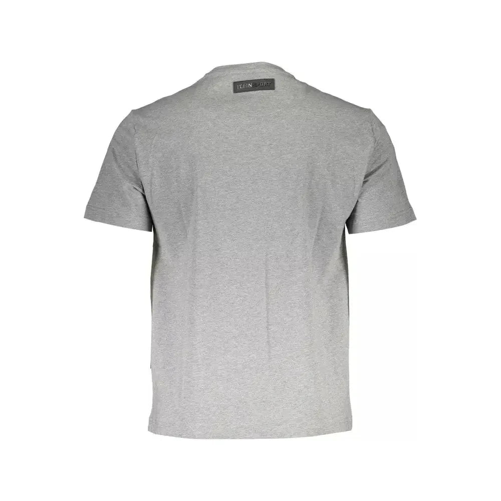 Plein Sport Gray Cotton Men T-Shirt Plein Sport