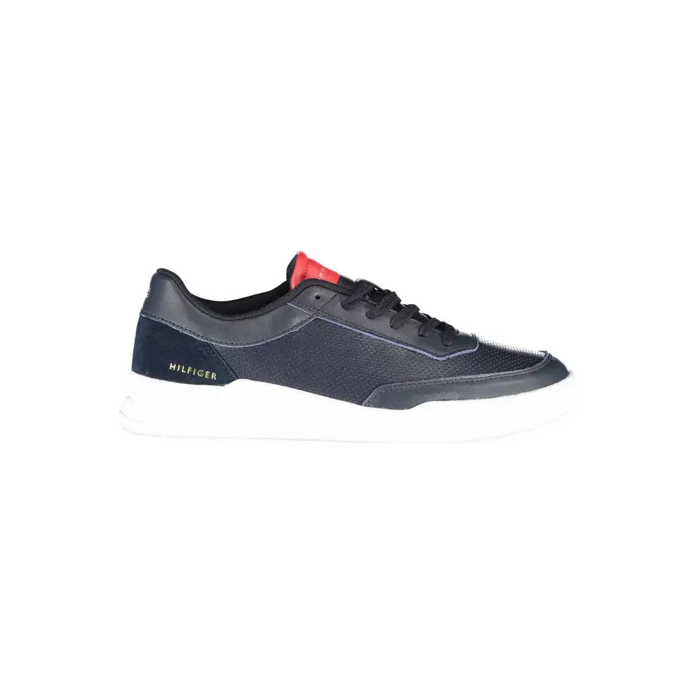 Tommy Hilfiger Blue Leather Men Sneaker Tommy Hilfiger