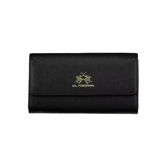 La Martina Black Polyethylene Women Wallet La Martina