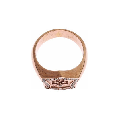 Nialaya Pink Gold 925 Silver Authentic Clear Ring