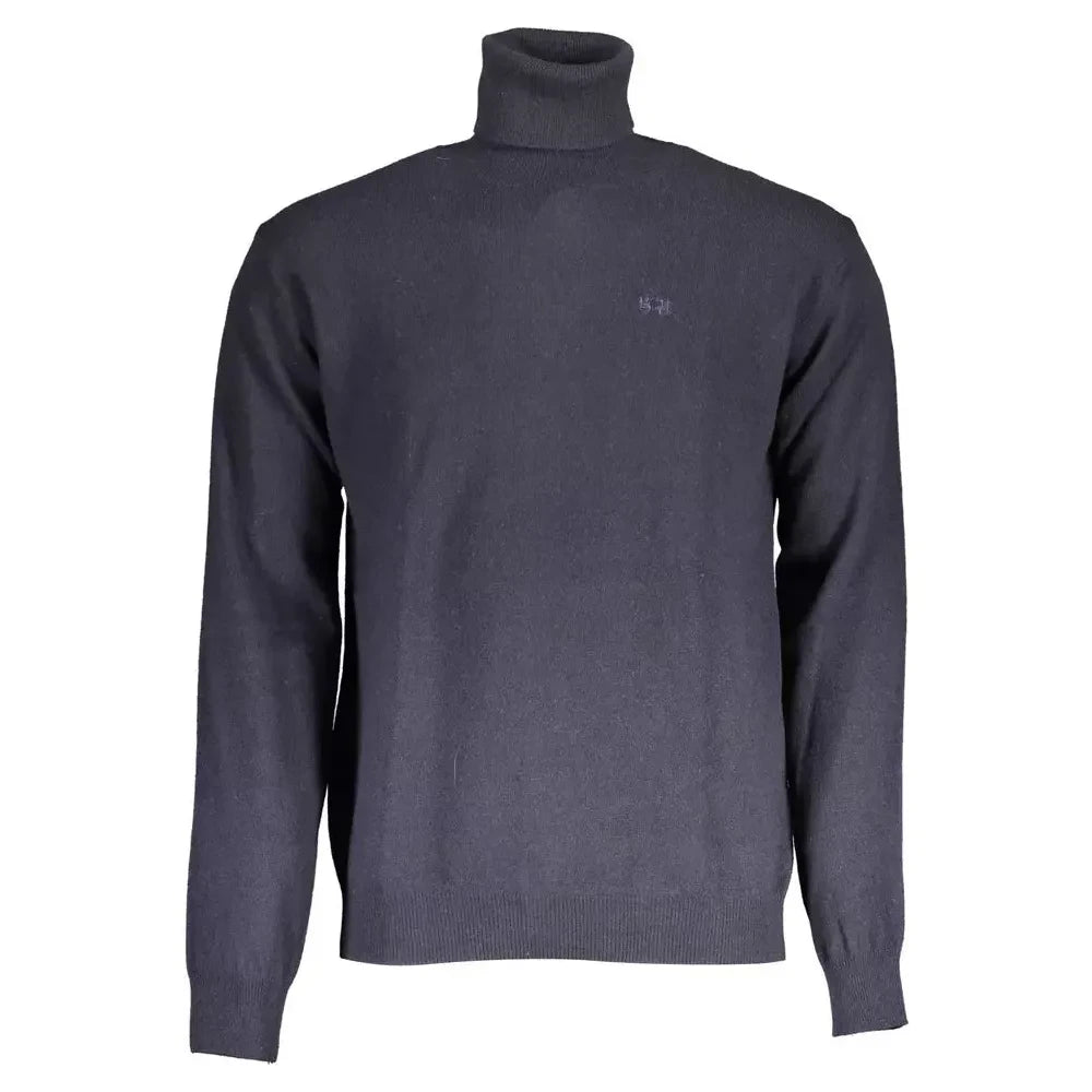 La Martina Blue Wool Mens Sweater La Martina