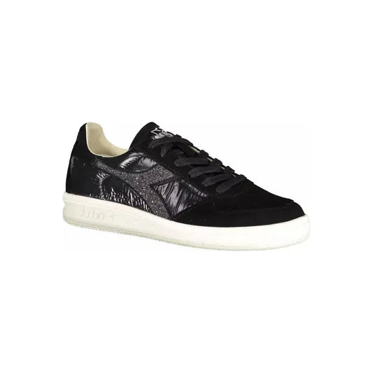 Diadora Black Leather Women Sneaker Diadora