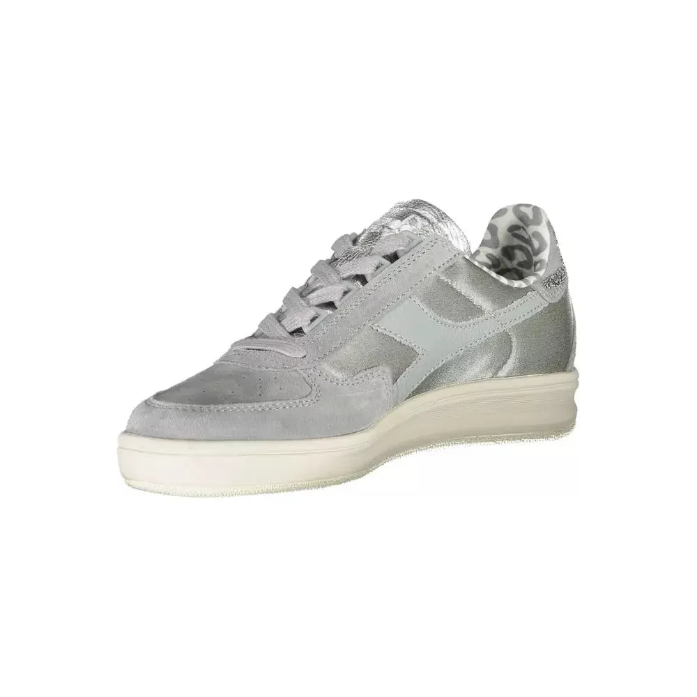 Diadora Gray Leather Women Sneaker Diadora