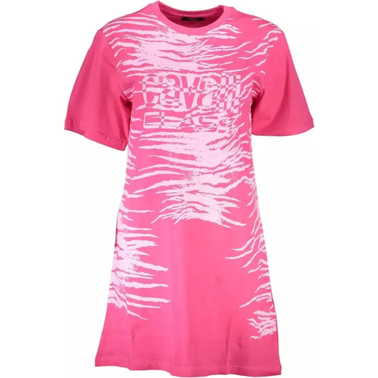 Cavalli Class Pink Cotton Women Dress Cavalli Class