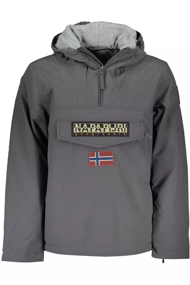 Napapijri Gray Polyamide Men Jacket Napapijri