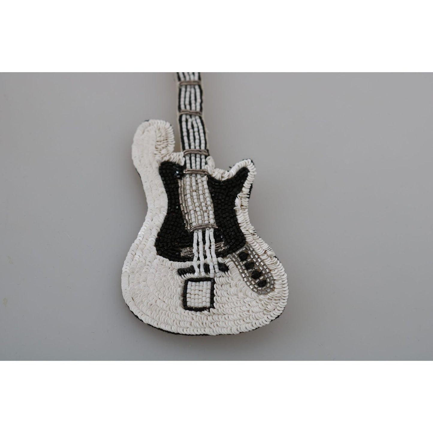 Dolce & Gabbana Gold Sequined Guitar Pin Brooch Dolce & Gabbana