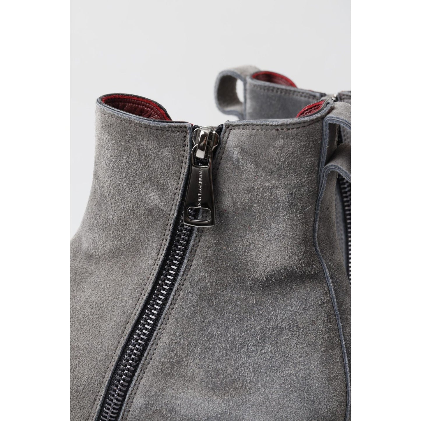 Dolce & Gabbana Elegant Gray Chelsea Leather Boots Dolce & Gabbana