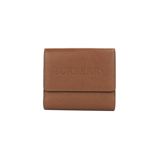 Burberry Luna Tan Grained Leather Small Coin Pouch Snap Wallet Burberry