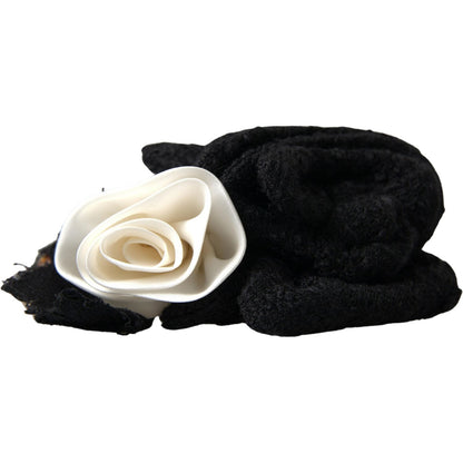 Dolce & Gabbana Diadem Headband Tiara White Rose Crystal Hair Gold