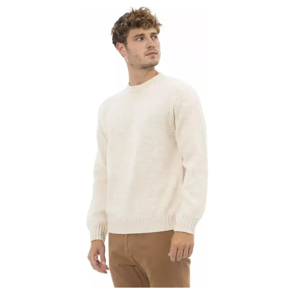 Alpha Studio Beige Alpaca Men Sweater Alpha Studio