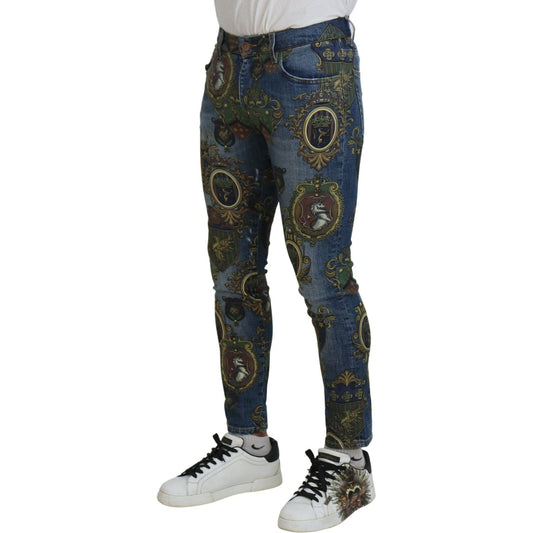 Dolce & Gabbana Elegant Slim-Fit Printed Denim Jeans Dolce & Gabbana