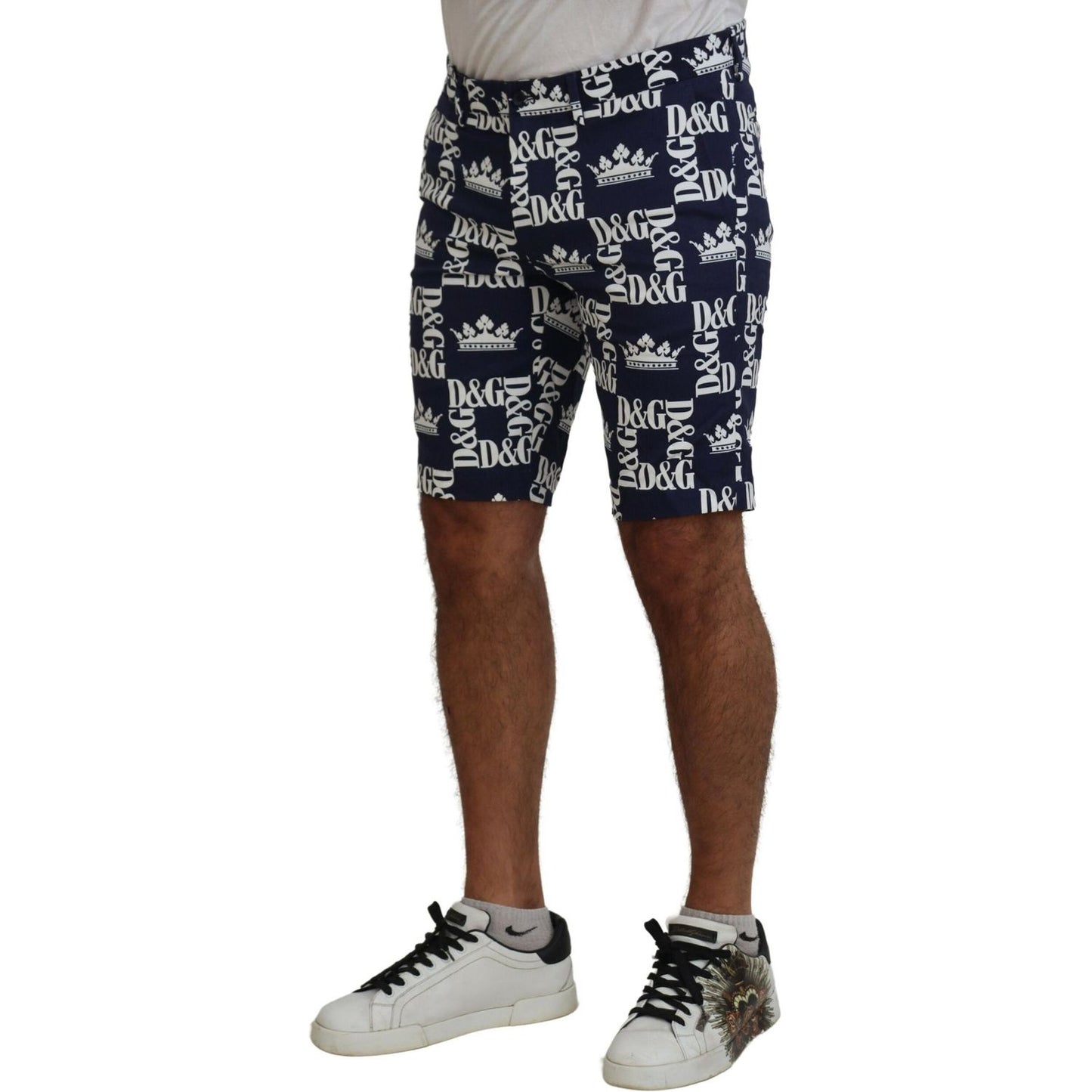 Dolce & Gabbana Casual Crown Print Chinos Shorts Dolce & Gabbana