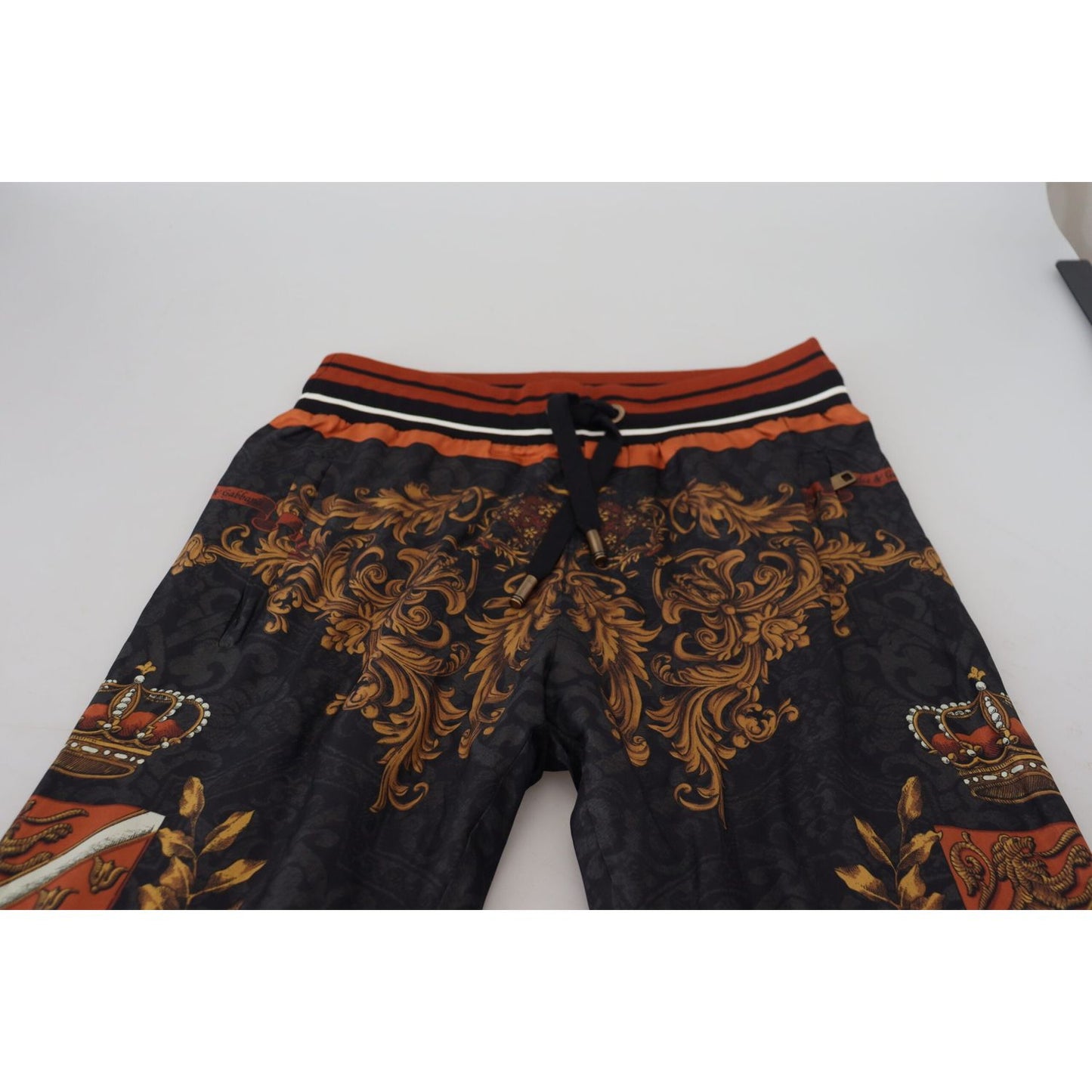 Dolce & Gabbana Baroque Crown Silk Sweatpants Dolce & Gabbana