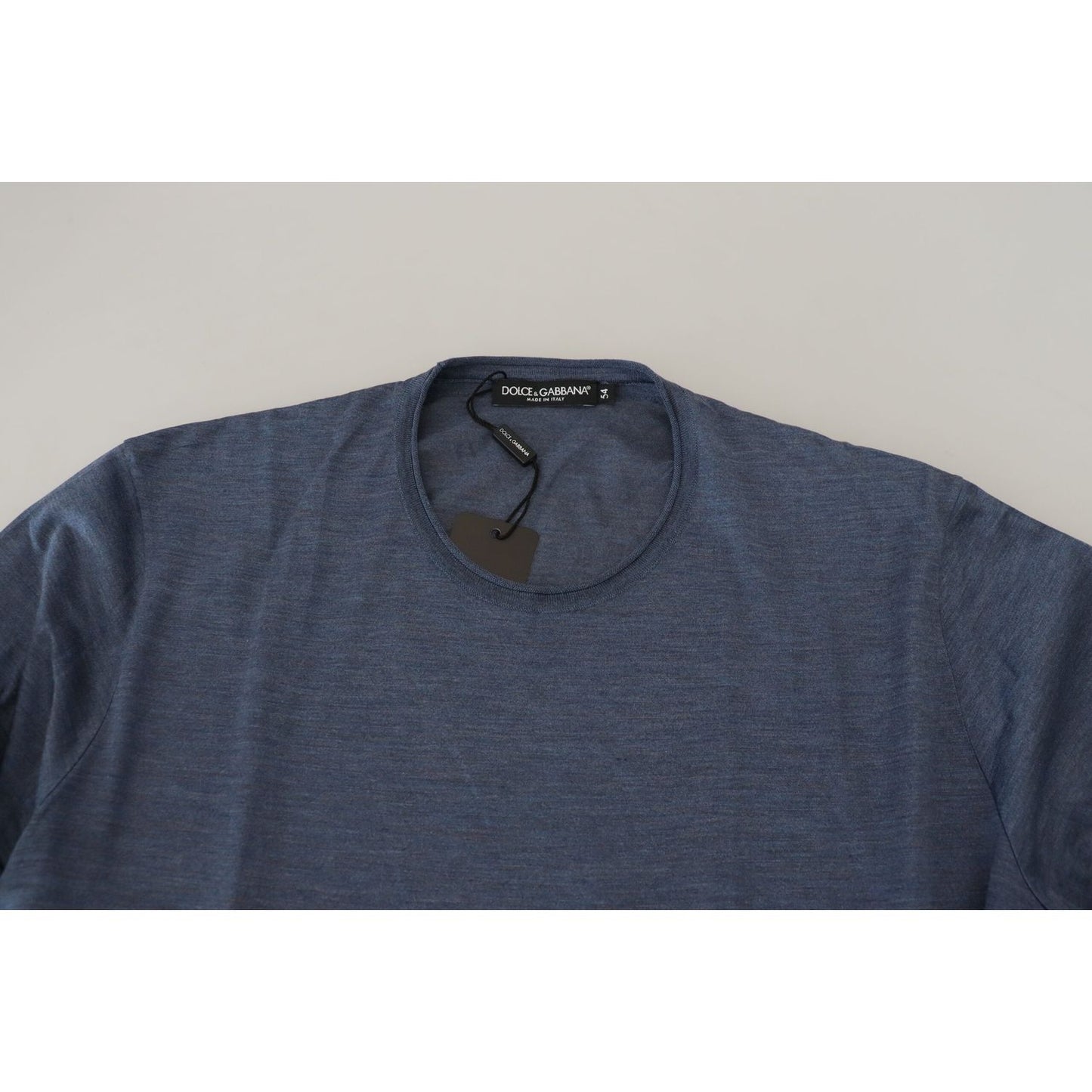 Dolce & Gabbana Elegant Silk Crewneck Blue Tee Dolce & Gabbana