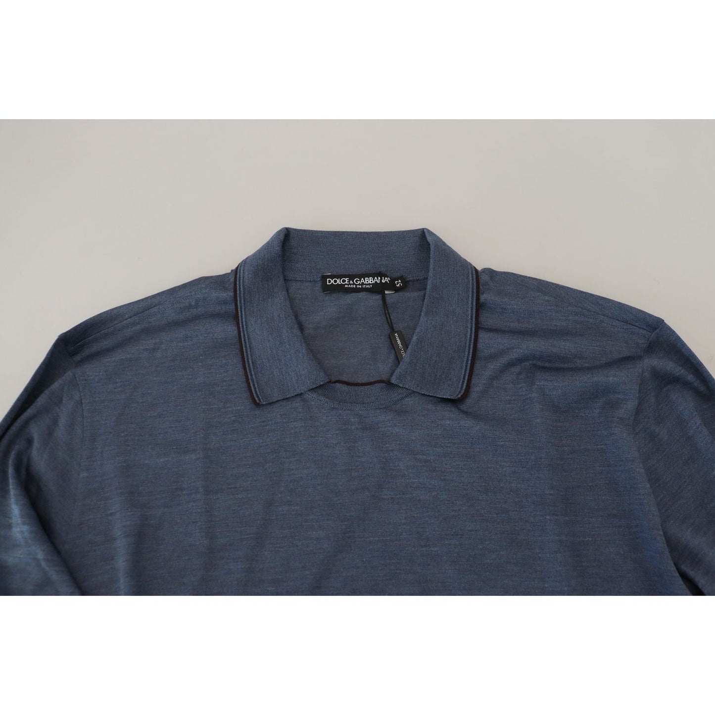 Dolce & Gabbana Elegant Silk Blue Pullover Sweater Dolce & Gabbana