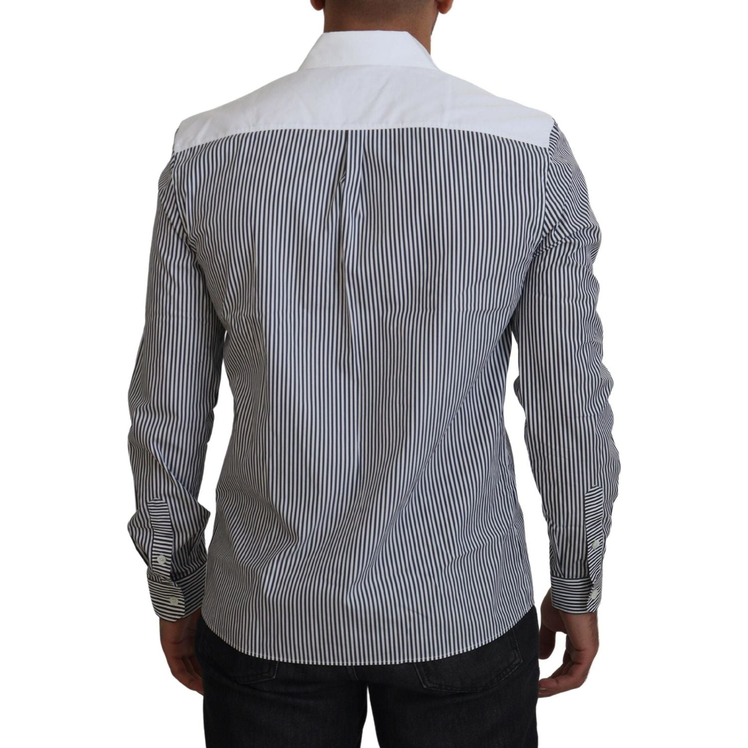 قميص دولتشي آند غابانا كاجوال مخطط بقصّة Slim Fit مع شعار Channel Motive