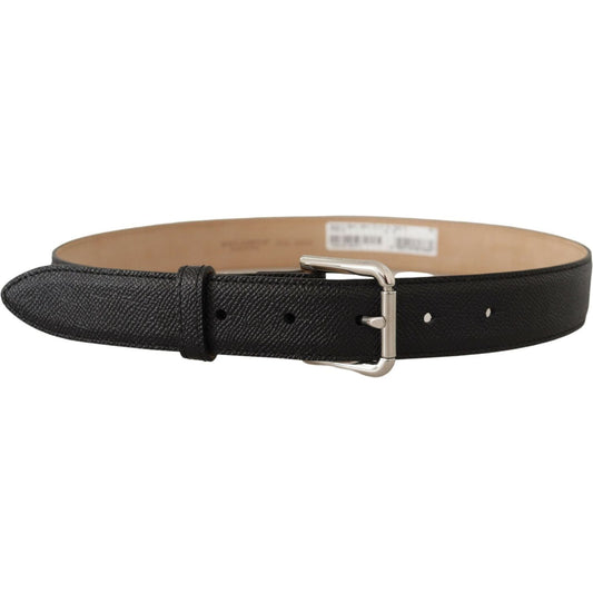 Dolce & Gabbana Sleek Black Authentic Leather Belt Dolce & Gabbana