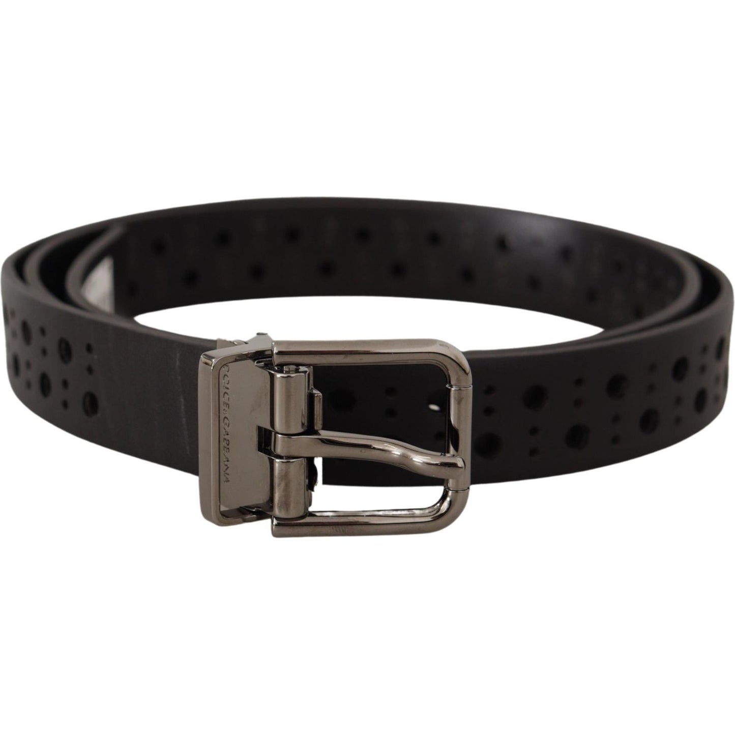 Dolce & Gabbana Elegant Black Leather Belt with Metal Buckle Dolce & Gabbana