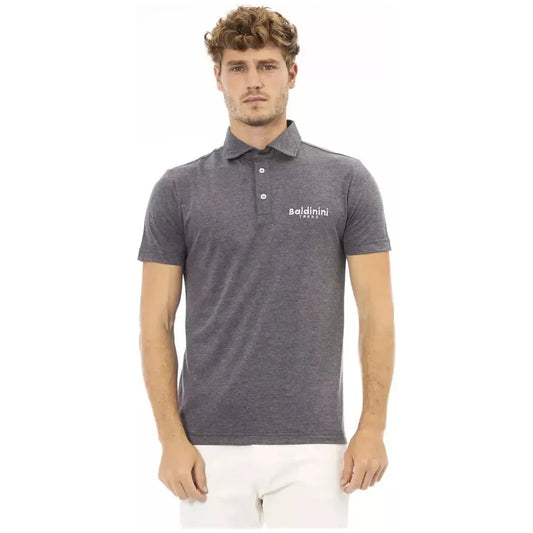 Baldinini Trend Gray Cotton Men Polo Baldinini Trend