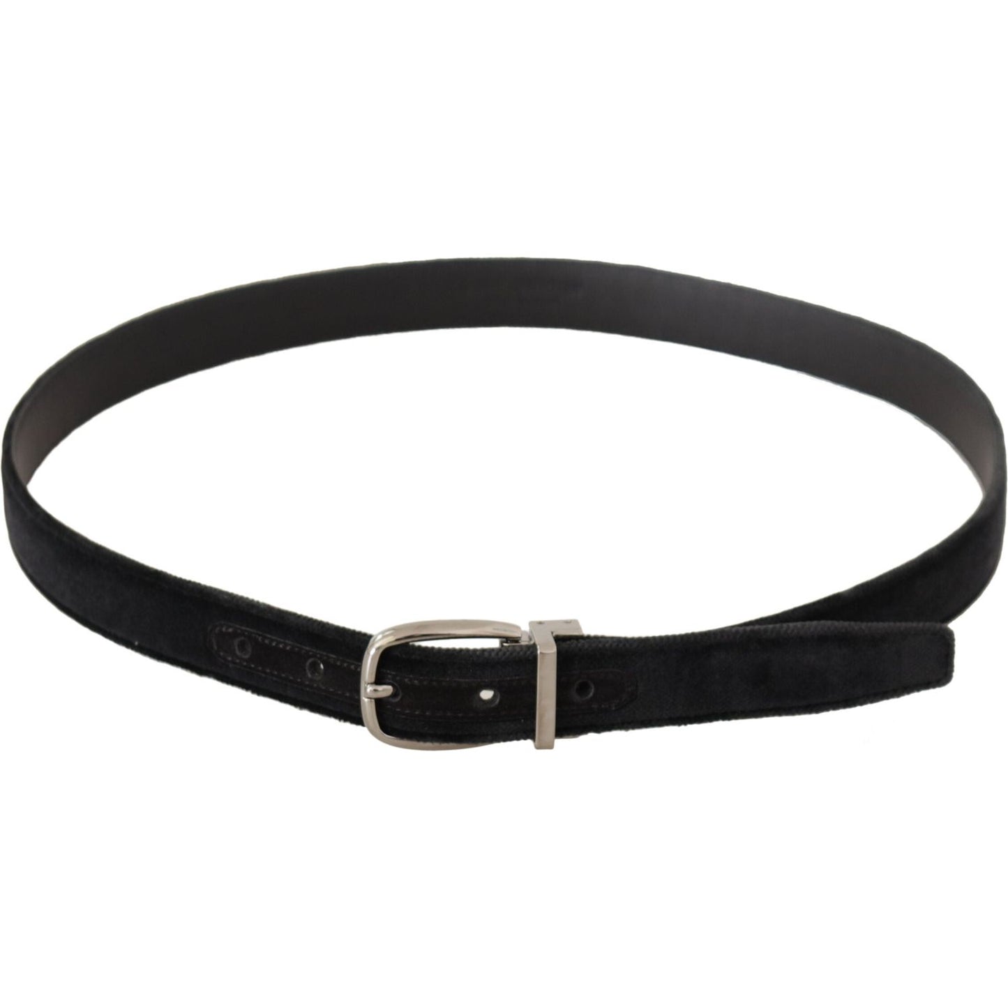 Dolce & Gabbana Elegant Velvet Designer Belt with Logo Engraved Buckle Dolce & Gabbana