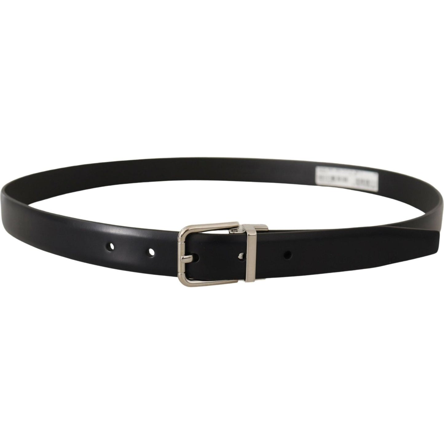 Dolce & Gabbana Elegant Black Leather Belt with Metal Buckle Dolce & Gabbana