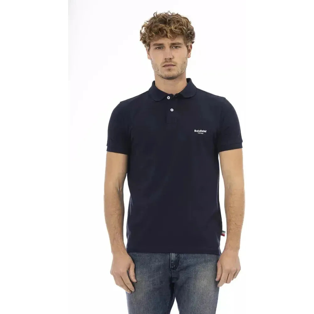 Baldinini Trend Blue Cotton Men Polo Baldinini Trend