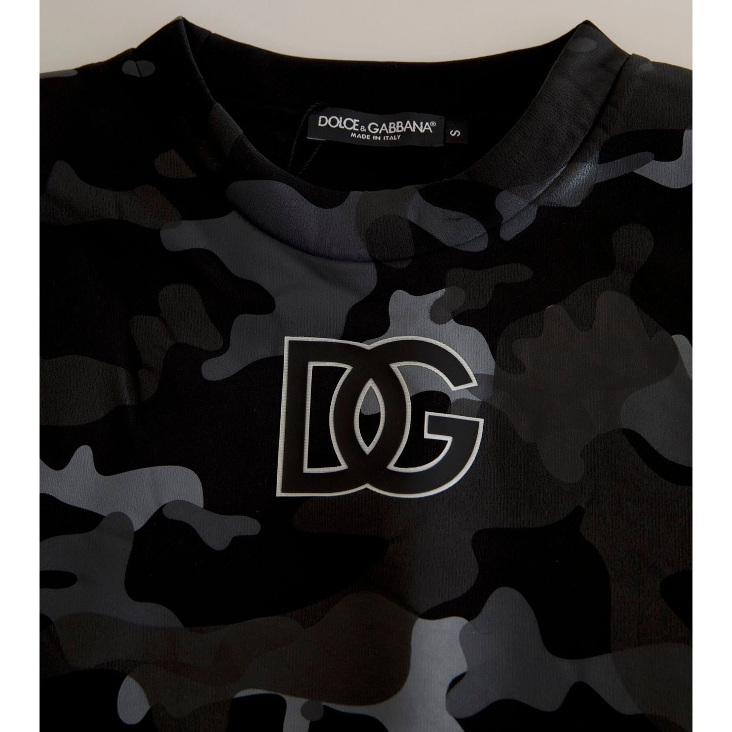 Dolce & Gabbana Elegant Black Camouflage Pullover Sweater Dolce & Gabbana