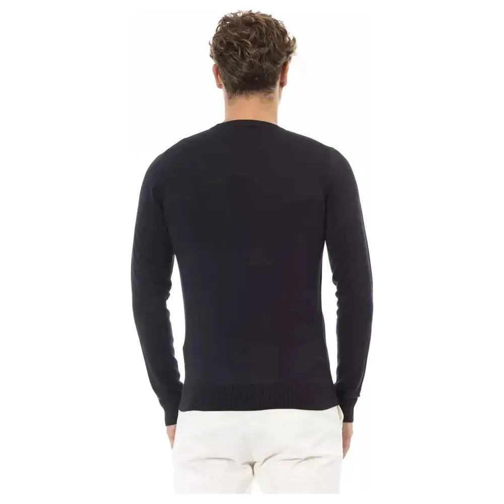 Baldinini Trend Blue Modal Men Sweater Baldinini Trend