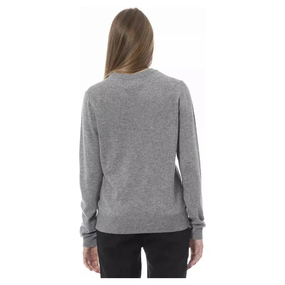 Baldinini Trend Gray Wool Women Sweater Baldinini Trend