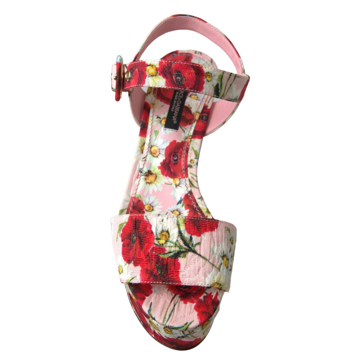 Dolce & Gabbana Multicolor floral print Wedges Floral Ankle Strap Sandals
