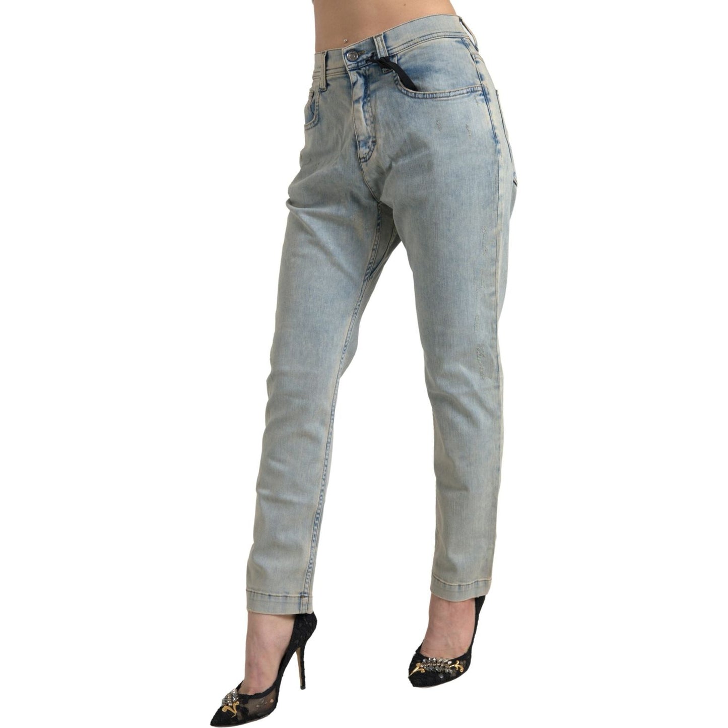 Dolce & Gabbana Chic Mid Waist Skinny Jeans in Blue Dolce & Gabbana