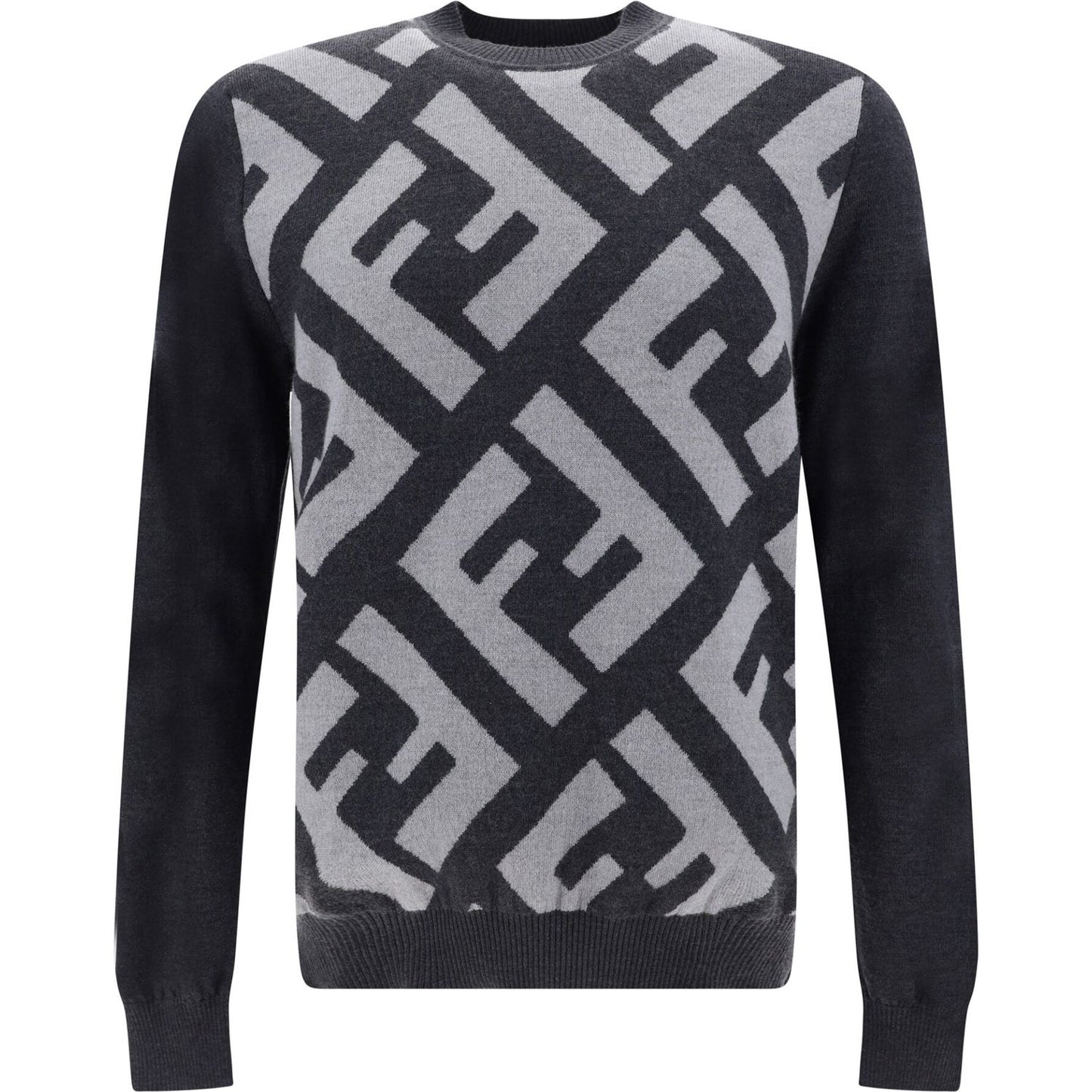 Fendi Chic Grey Wool Iconic Logo Sweater Fendi