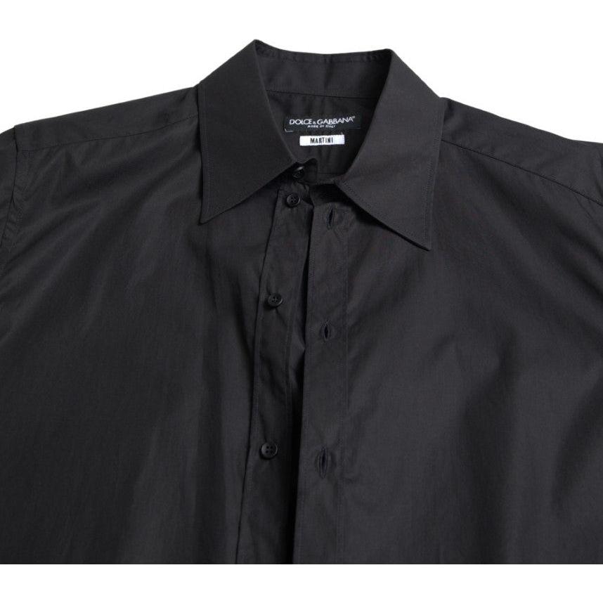 Dolce & Gabbana Elegant Black Gold Button Formal Shirt Dolce & Gabbana