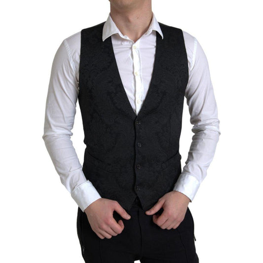 Dolce & Gabbana Elegant Black Formal Dress Vest Dolce & Gabbana