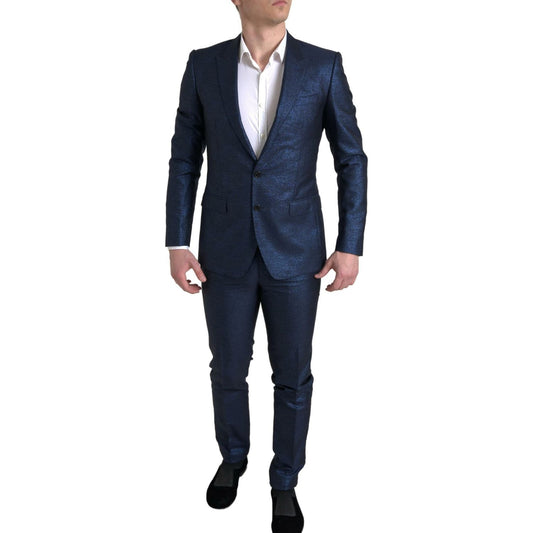 Dolce & Gabbana Metallic Blue Martini Slim Fit Suit Dolce & Gabbana