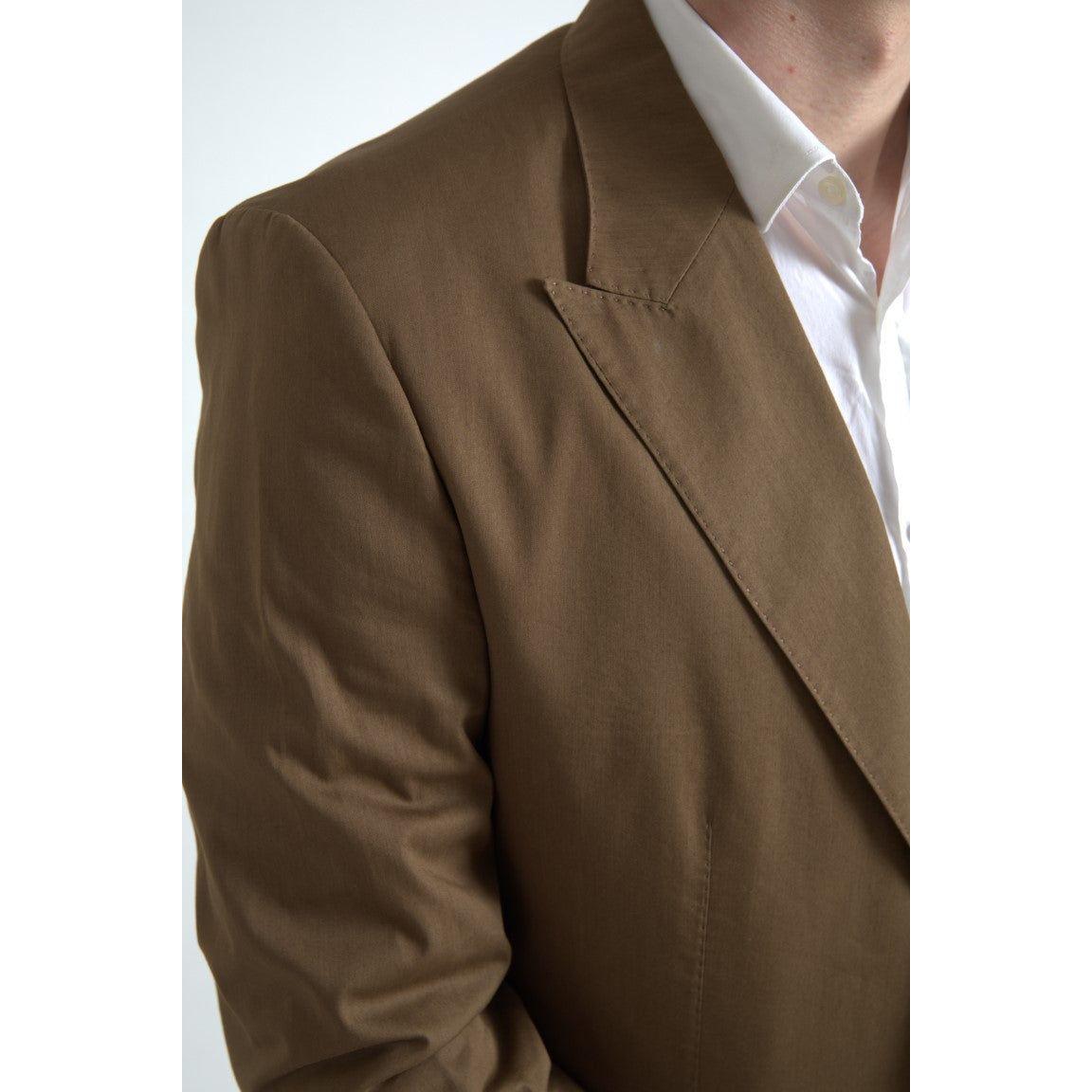 Dolce & Gabbana Elegant Brown Silk Blend Taormina Suit Dolce & Gabbana