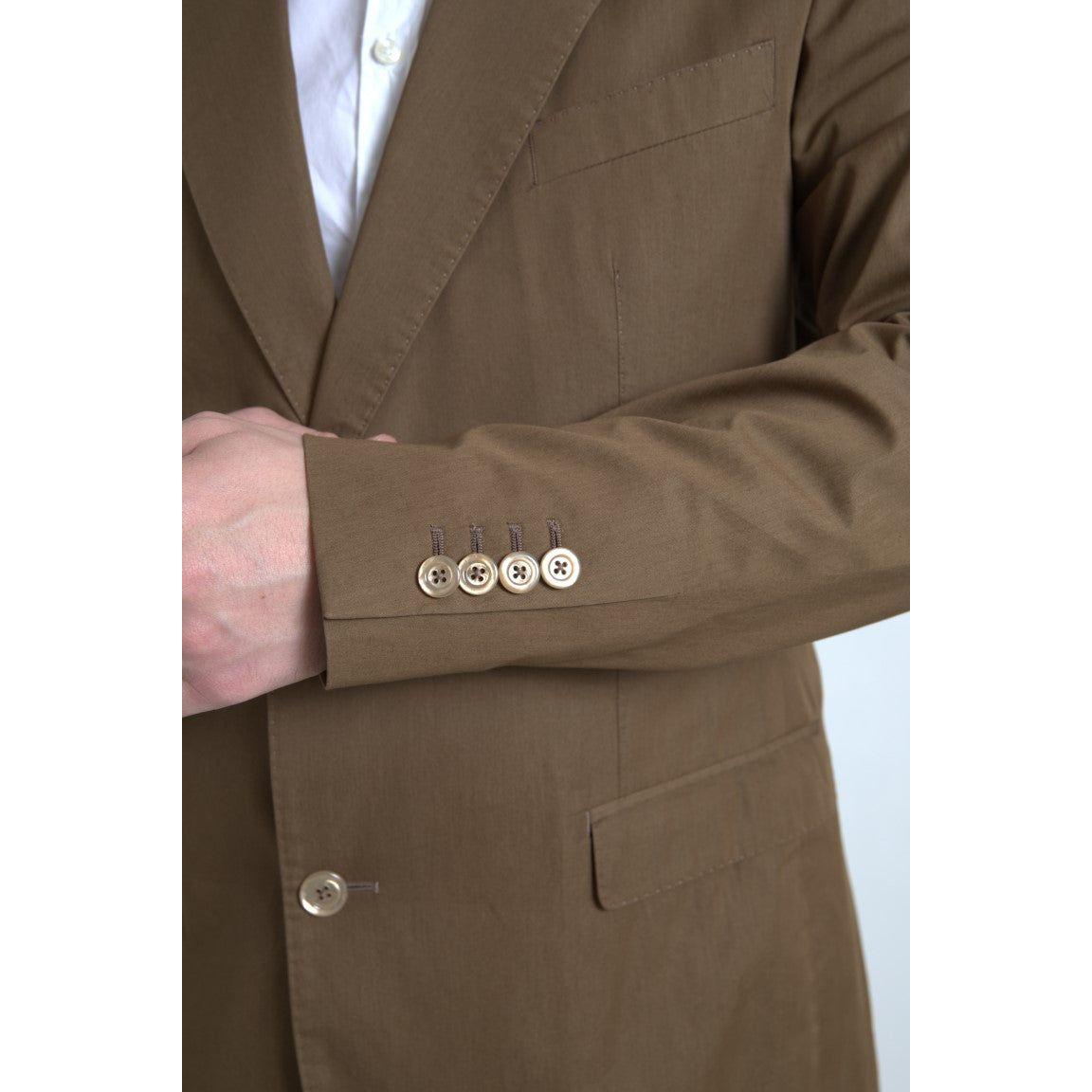 优雅棕色丝绸混纺 Taormina 套装