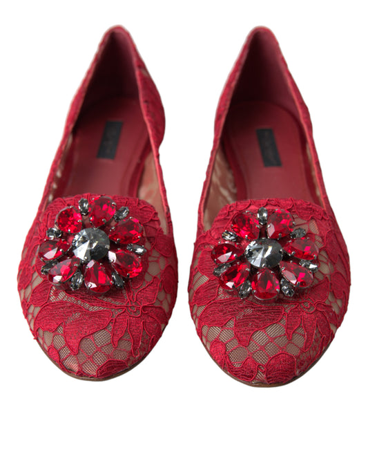 Dolce & Gabbana Elegant Floral Lace Vally Flats Dolce & Gabbana