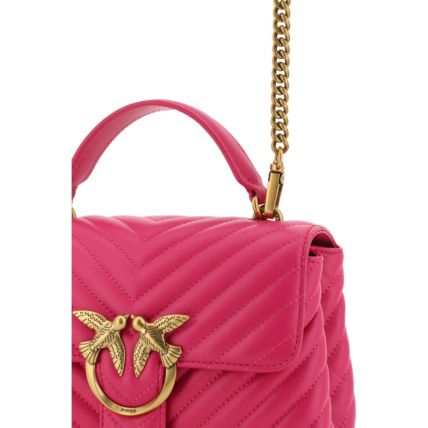 PINKO Chic Pink Quilted Leather Mini Handbag PINKO