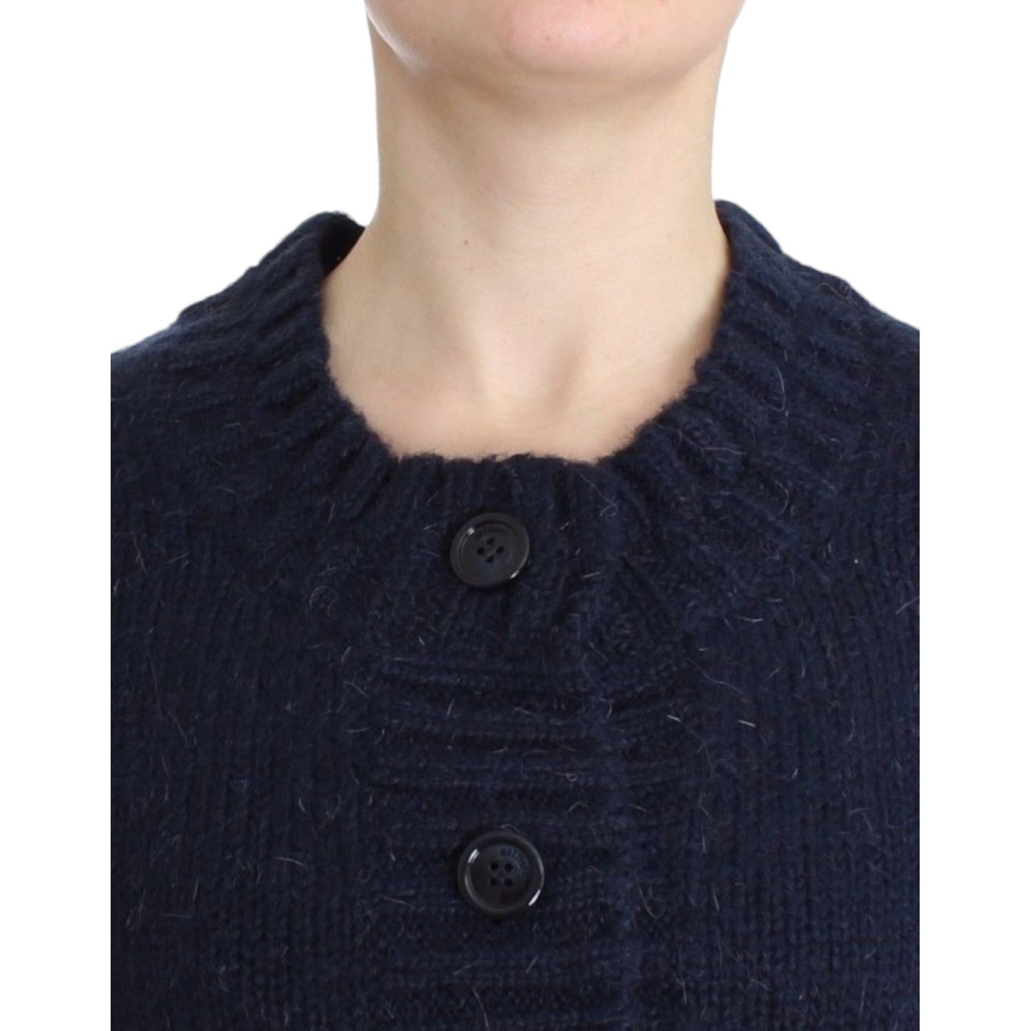 John Galliano Chic Cropped Blue Cardigan John Galliano