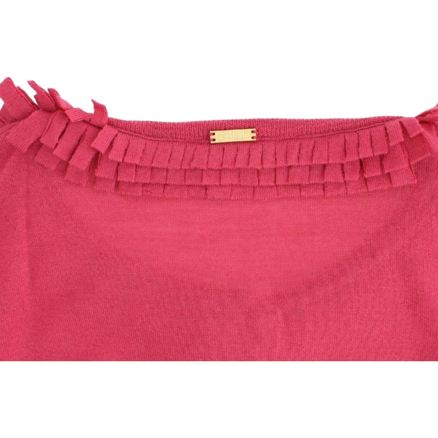 John Galliano Ruffle Detail Wool Cardigan in Pink John Galliano