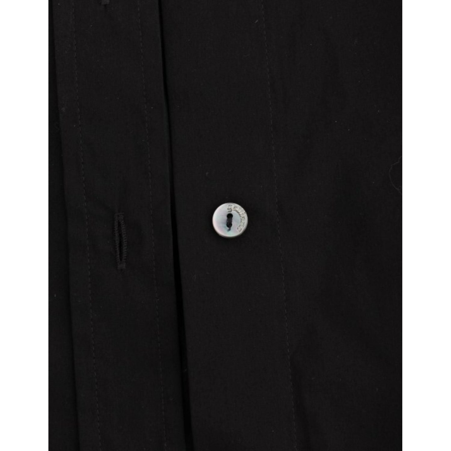 优雅黑色棉质弹力短袖衬衫