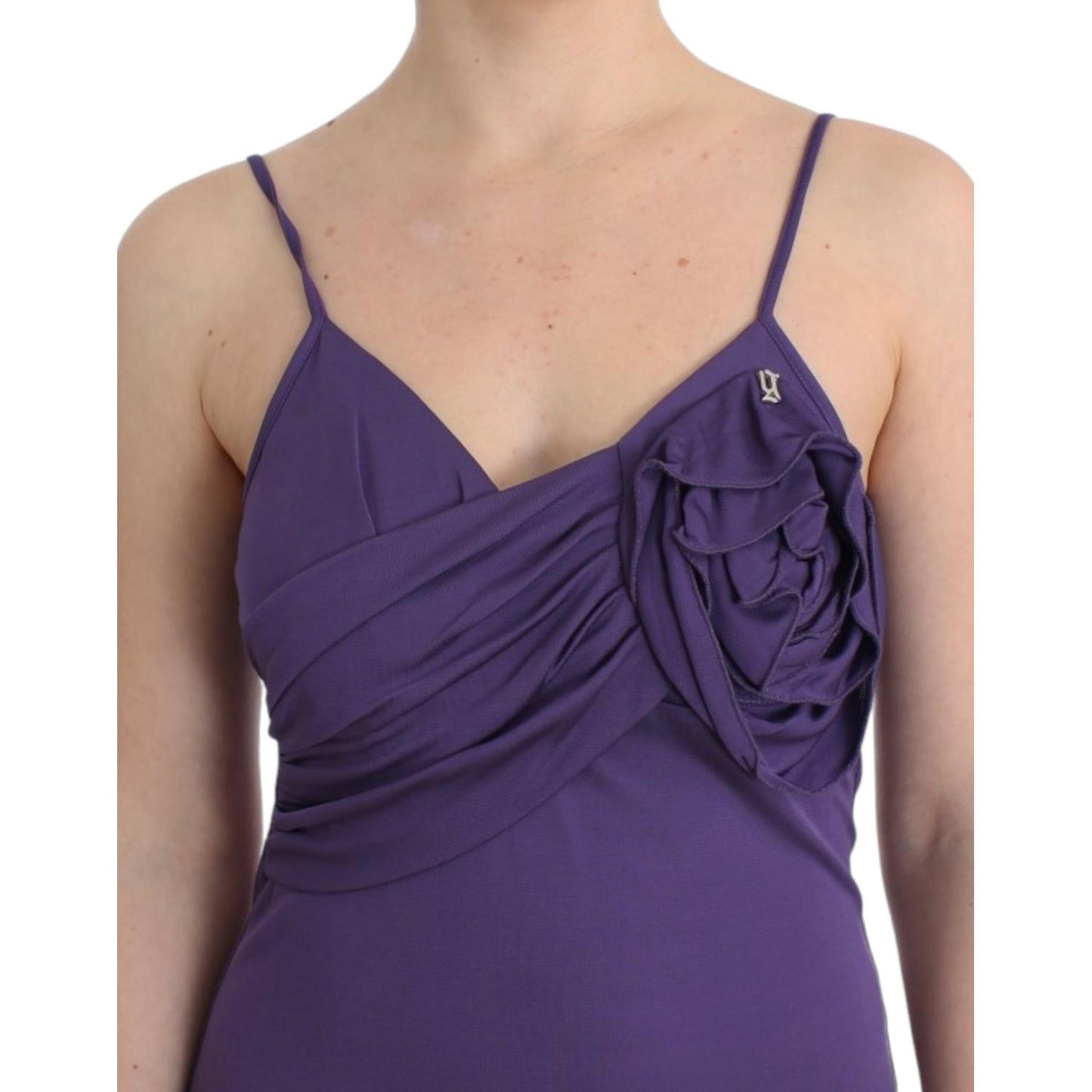 John Galliano Elegant Purple Jersey Cocktail Dress John Galliano