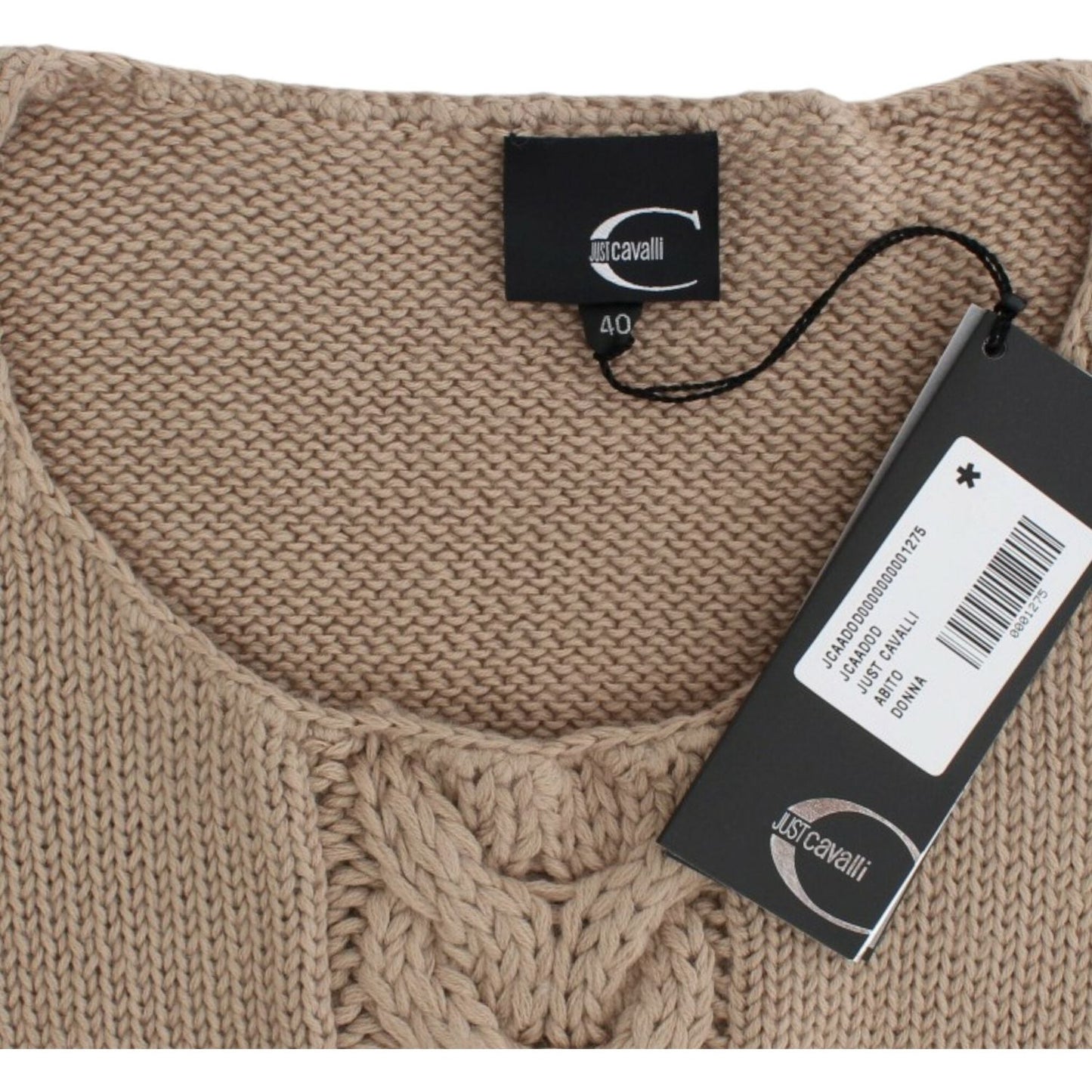 Cavalli Beige knitted wool sweater