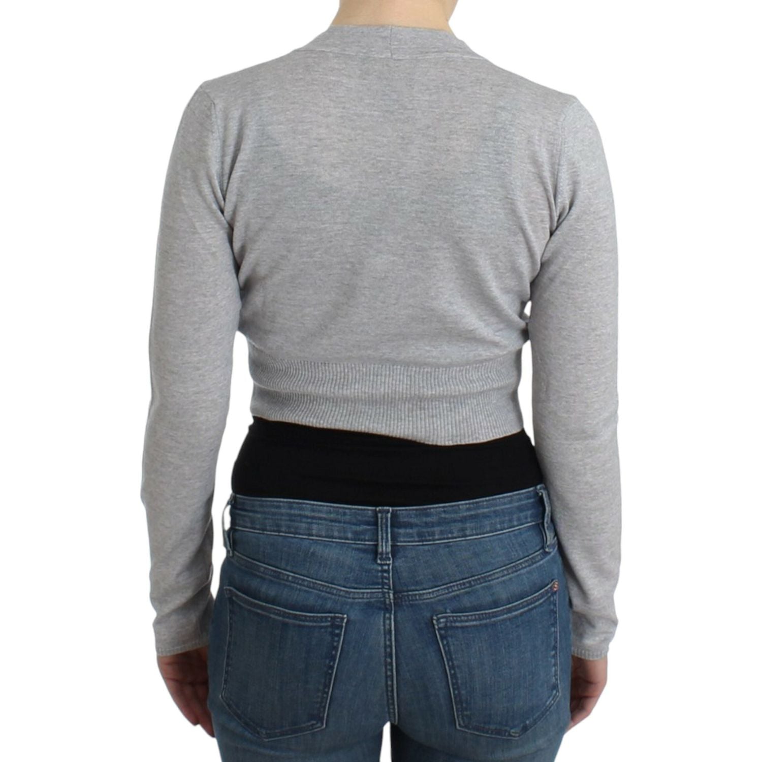 كارديجان كافالي من الصوف البكر المقصوص باللون الرمادي الأنيق