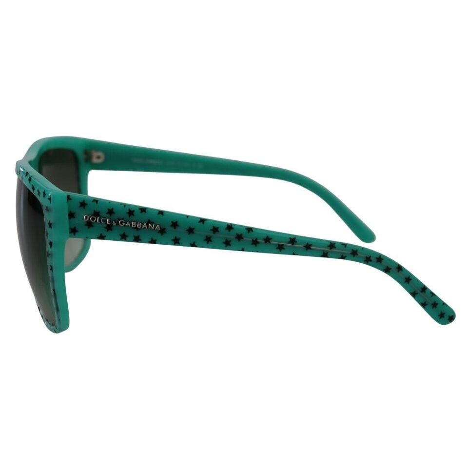 Dolce & Gabbana Green Stars Acetate Square Shades Sunglasses