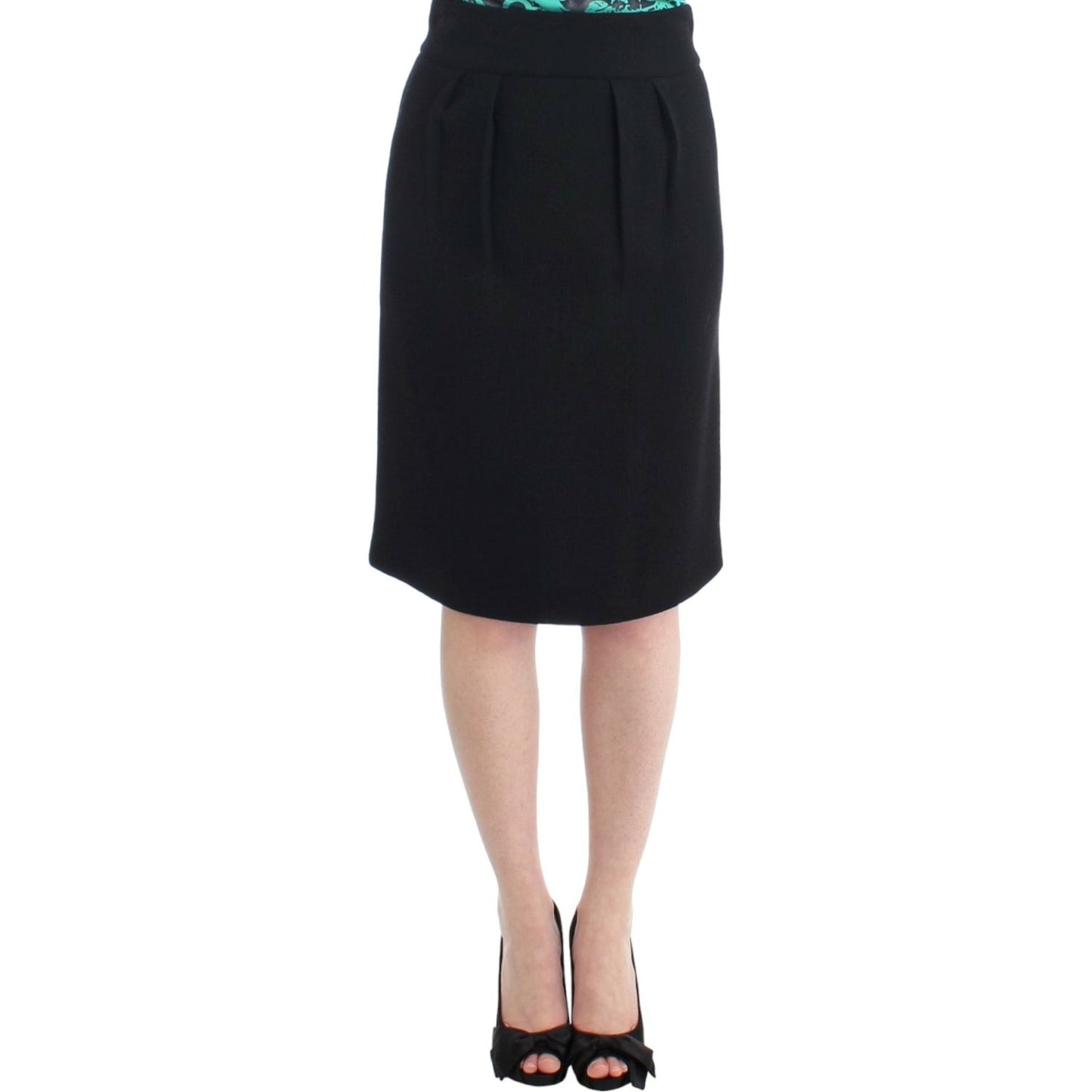 Cavalli Black wool pencil skirt