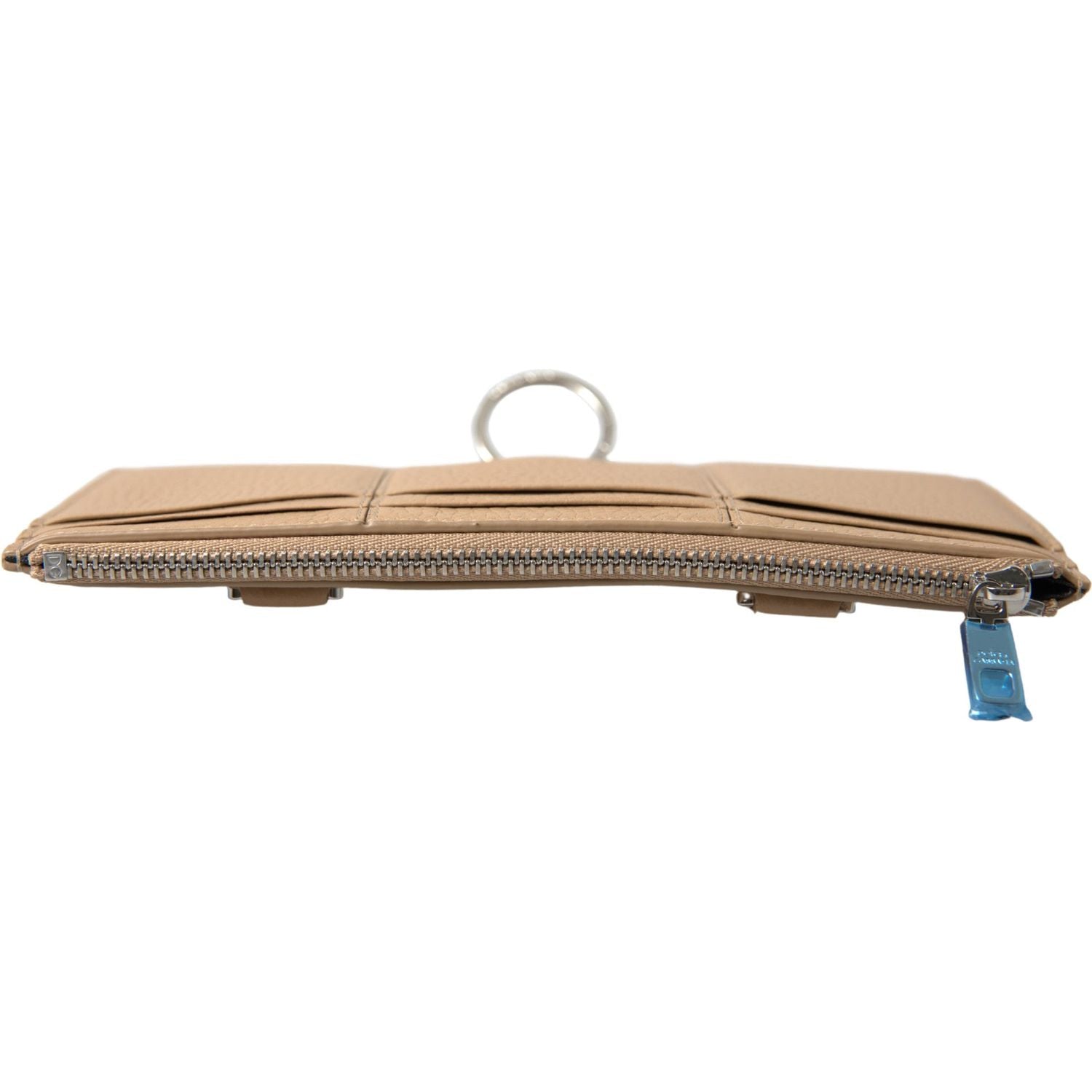 优雅米色皮革钱包，配可拆卸肩带