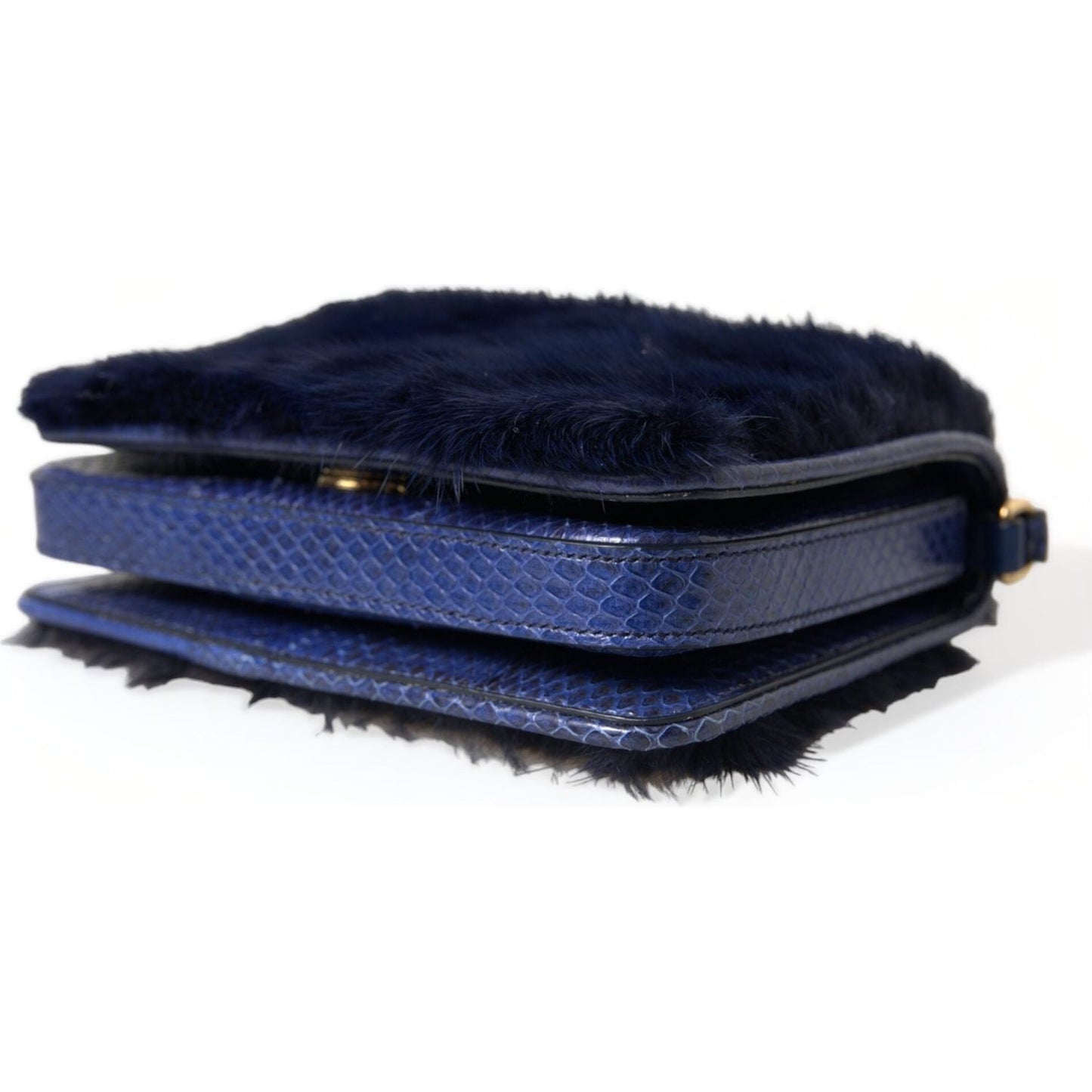 Dolce & Gabbana Exquisite Blue Mink Fur Shoulder Bag Dolce & Gabbana