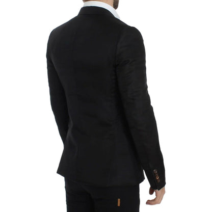 Dolce & Gabbana Black silk slim fit blazer